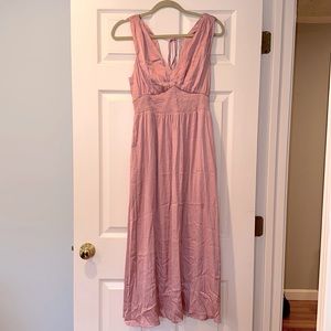 Old Navy Women’s Pink Satin Midi Dress New With Tags